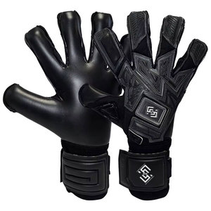 Gants de gardien de but de football professionnels de haute qualité en gros, paume en latex antidérapante, fermeture auto-agrippante, en stock - Product Image 1