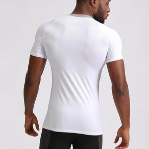 New Arrival <b>Men's</b> Gym Fitness Compression Long Sleeve T-Shirts 100% Cotton Yarn Dyed Front Blank Design Customizable - Product Image 5
