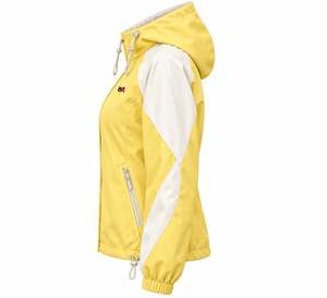 Chaqueta Cortavientos con Capucha para Mujer, Color Amarillo Pastel Crema, con Solapa Protectora y Mangas Curvas, Modelo 2026, Superventas, Fabricación OEM B2B - Product Image 4