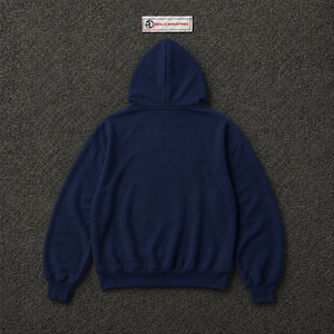 Custom Navy Blue Oversized Zip Up <b>Hoodie</b> With Graphic Eyes Print Streetwear Unisex Full Zipper Hooded Sweatshirt For <b>Men</b> Women - Product Image 6