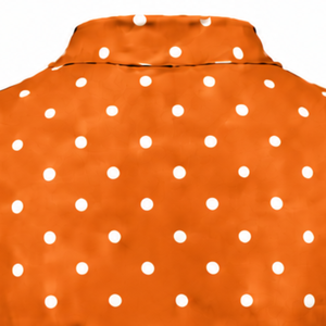 Orange Polka Dot Women <b>Mock</b> <b>Neck</b> Short Sleeve T Shirt Slim Fit Stretch Casual Printed <b>Top</b> Fashion Summer Apparel Wholesale - Product Image 4