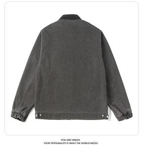 Nouvelle veste d'extérieur surdimensionnée à fermeture éclair pour homme, en toile vintage de qualité supérieure, style Euro/US, prête à l'emploi, personnalisable - Product Image 3