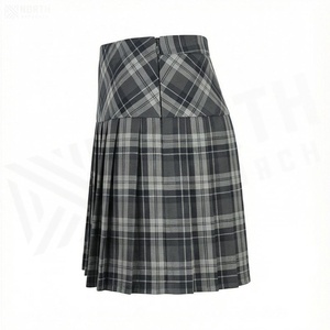Jupe mini plissée à carreaux pour femme, taille normale, en polyester tissé, style décontracté toutes saisons - Product Image 3