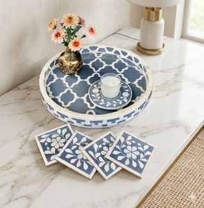 Wholesale Bone Inlay <b>Tray</b> Hot Selling Product Large Size <b>Tray</b> Home <b>Table</b> Decor Food Fruits Dinner Serving <b>Tray</b> for Best Sale - Product Image 1