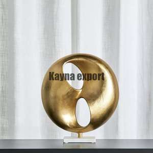 Escultura de Aluminio de Última Moda para Decoración del Hogar con Base Dorada, Diseño Art Deco, Hecha a Mano, Juego de Varias Piezas - Product Image 6