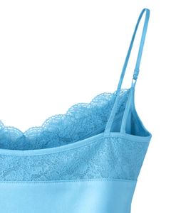 Ensemble de pyjama en satin bleu ciel avec dentelle pour femmes, ensemble de pyjama sexy, vêtements de nuit doux en soie, tenue de détente en deux pièces pour l'été - Product Image 6