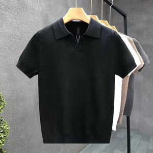 Camiseta de Golf de Algodón de Verano con Logotipo Personalizado OEM, Suéter de Punto Corto y Holgado para Hombre - Product Image 1
