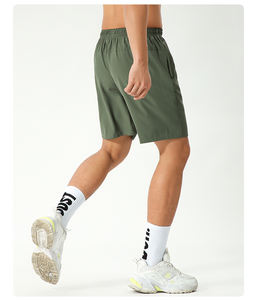 Pantalones Cortos de Entrenamiento de Color Personalizado Directo de Fábrica con Cintura Ajustable con Cordón y Dobladillos Duraderos de Doble Costura - Product Image 3