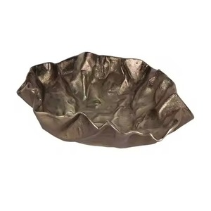 Contemporary Craft Metal Dry Fruits Bowl Gloss Finish Snack Dish Decorative Tableware Gift Collection - Product Image 1