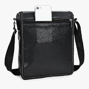 Sac messager unisexe moderne en similicuir, sac bandoulière avec sangle réglable pour les voyages, l'université et le travail - Product Image 4