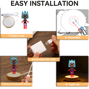 Lámpara Nocturna LED HelmeTeam Glitters Neptune con Base Luminosa, Cable USB, Control de un Botón, Tamaño Pequeño, Luz Blanca Cálida Suave de 2700K para Dormitorio - Product Image 2