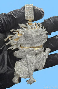 Colgante Moderno de Moissanita Estilo Hip Hop, Plata de Ley 925 Sólida con Baño de Oro Rosa Amarillo, Unisex, Sin Níquel, Sin Plomo - Product Image 3