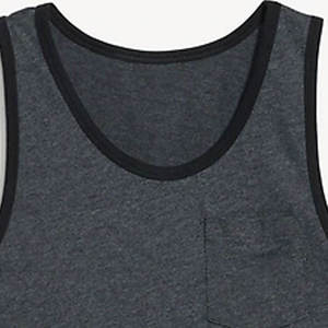 เสื้อกล้ามคอกลมถักสีเทาเข้มสำหรับผู้ชาย สีพื้น สวมใส่สบายๆ - Product Image 5