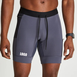 OEM Custom Manufacturers Eco-Friendly 100% Cotton Quick Dry Drawstring Waist Half Tight <b>Compression</b> <b>Shorts</b> with Pockets for <b>Men</b> - Product Image 1