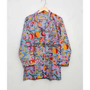 Conjunto de Pijama de 2 Piezas para Mujer, Hecho a Mano, de Lujo, Vintage, Romántico, Clásico, Floral, 100% Algodón, Suave, Liso, Transpirable, de Secado Rápido y Elástico - Product Image 5