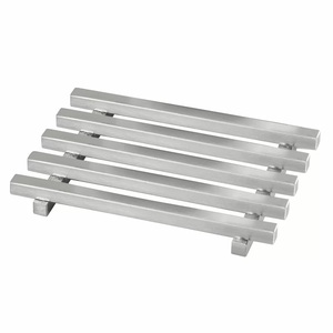Jabonera de Metal Plateado con Autodrenaje, Soporte para Jabón de Acero Inoxidable para Fregadero de Cocina, Accesorios de Baño con Autodrenaje - Product Image 1