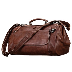 กระเป๋าเดินทางหนังแท้สำหรับผู้ชายและผู้หญิง, กระเป๋าเดินทางใบใหญ่หนังวัวนิ่มสีดำสำหรับเดินทาง - Product Image 4