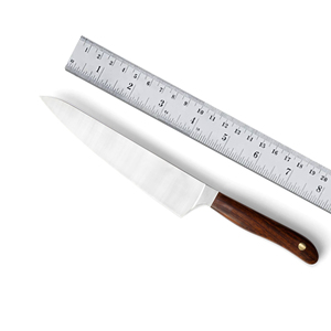 Couteau de Chef Artisanal en Acier Damas 440C, Lame en Acier Inoxydable, Manche en Bois, Finition Polie, Étui en Cuir, Cuisine - Product Image 5