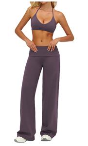 Pantalon de yoga à jambes larges pour la course et le fitness, vêtements de sport, pantalon de yoga à séchage rapide pour femme, vente chaude - Product Image 3