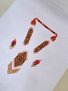 Collier et boucles d'oreilles bohèmes faits à la main avec perles de rocaille : Ensemble de bijoux bohèmes américains, avec boucles d'oreilles POUR FÊTE, MARIAGE - Product Image 3