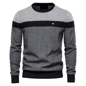 Pull en tricot pour homme de qualité supérieure, 100% coton et laine mélangée, respirant, logo sur le devant, doux, prix direct usine, couleurs personnalisées - Product Image 5
