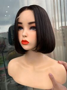 Peluca de corte pixie de 150g y 6 pulgadas con cabello humano Remy virgen Frontal de 13x4 100% de proveedor de Vietnam sin procesar - Product Image 3