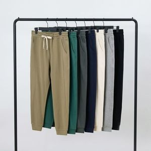 Pantalones de Dormir de Punto para Hombre, de Color Sólido, con Bolsillos, Ropa Casual de Otoño, Tejido Ecológico de 220g, Suave, Lavable a Máquina - Product Image 1