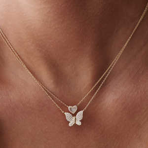 Wholesale 925 Sterling <b>Silver</b> Engagement Wedding Party New Fashion Classic Double <b>Layers</b> Butterfly Charm Pendant <b>Necklace</b> - Product Image 2