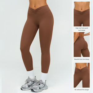 กางเกงเลกกิ้งไร้ตะเข็บลายไท-ได ขายดี กางเกงโยคะเอวกลางสำหรับผู้หญิง ยกสะโพก ระบายอากาศได้ดี เหมาะสำหรับออกกำลังกายและเล่นกีฬา - Product Image 4