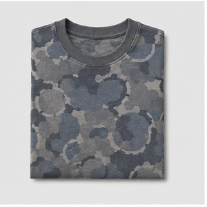 Camiseta de Manga Corta para Hombre con Estampado de Camuflaje Gris Luna y Anillo Roto Personalizado, Cuello Redondo, MTS-CAMO-0046 - Product Image 3