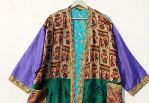 Kimono en soie pour femmes Kimono en soie crêpe fait à la main Robe d'été Robe Kimono Robe - Product Image 5