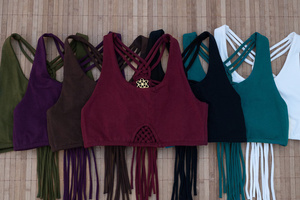 Top de Algodón Trenzado con Mandala de Latón, Estilo Boho para Festivales, Hecho a Mano, Étnico, Rave, Ajustable, Bralette de Algodón - Product Image 3