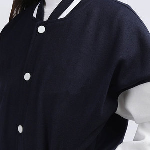 Veste de baseball unisexe pour homme de haute qualité, col montant, manches en cuir véritable, personnalisable, OEM - Product Image 3