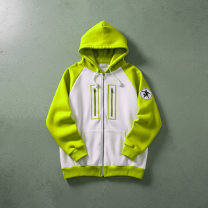 Sweat à capuche 100 % coton French Terry personnalisé de luxe avec appliqué, style Hiphop, zippé, coupe ample, délavé à l'acide pour homme - Product Image 2