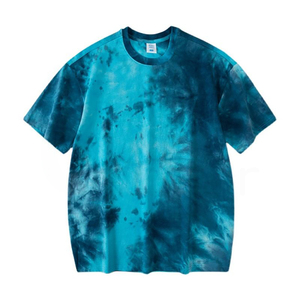 Men's <b>Tie</b>-Dye Short Sleeve T-Shirt O-Neck Oversized <b>Knitted</b> Casual Wear - Product Image 3