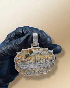 จี้เพชรโมอิสซาไนต์ VVS เงินแท้ 925 สั่งทำได้ พร้อมจี้ตัวอักษรแบบฮิปฮอป ประดับเพชรเต็มตัว เหมาะสำหรับเป็นของขวัญ - Product Image 3