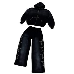 Pantalones Anchos con Cierre y Lavado Ácido para Hombre, Estilo Nuevo Personalizado, Fabricante Personalizado de Sudaderas con Capucha y Pantalones Deportivos para Hombre - Product Image 4