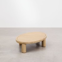 Vandana Hexa Nova Ovaler Garten-Couchtisch 140x70 cm aus Akazienholz Jerome