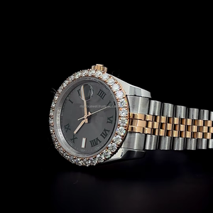 Reloj de Diamantes Moissanite de Última Moda, Reloj Mecánico de Oro con Incrustaciones de Diamantes, Relojes de Lujo de Oro VVS con Moissanite, Reloj de Marca Unisex - Product Image 1