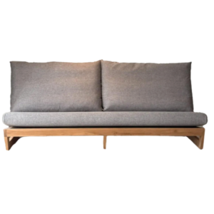 Canapé d'extérieur de luxe Mora en bois massif 2 places, tissu haut de gamme résistant à l'eau et aux UV, élégant fauteuil deux places pour hôtel - Product Image 1