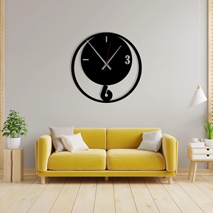 Horloge ronde minimaliste en métal noir fini, idéale pour le salon et le bureau, crée un look mural élégant et organisé, en provenance d'Inde. - Product Image 6