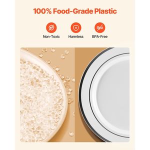 Set di Stoviglie Monouso in Plastica da 350 Pezzi Include 50 Piatti Piani, 50 Piatti da Dessert, 50 Tovaglioli Pre-Arrotolati per Feste - Product Image 5