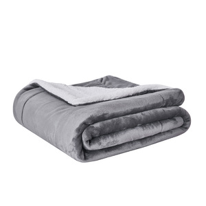 CUSTOM Wholesale Reversible Polyester Plush Embroidery Adult Other Sherpa Flannel <b>Fleece</b> Bed <b>Throw</b> Blanket From Rajasthan - Product Image 1