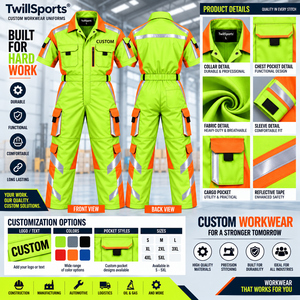 Overol de Trabajo Reflectante de Alta Visibilidad Personalizado para Hombre, Uniforme de Protección de Seguridad, Ropa de Trabajo de Poliéster de una Pieza - Product Image 6