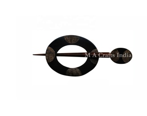 Haute qualité sur mesure Rectangle corne châle broches brûler conception bâton en bois pour les mariages fêtes perle principale pierre broches cadeau - Product Image 3