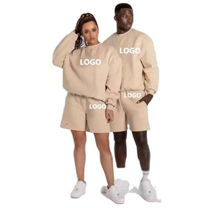 Người Đàn Ông Mùa Hè Thời Trang Phố Tracksuit Set 100% Cotton Biểu Tượng Tùy Chỉnh Quá Khổ O-Cổ T-Shirt Và Dây Kéo Quần Short 2 Pcs Thiết Lập - Product Image 4