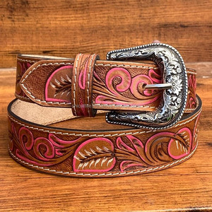 Cinturones de cuero personalizados con herramientas manuales, diseño de lujo a la moda, hebilla de aleación para hombres de negocios, cinturones ajustables de cuero de vaca genuino 100% - Product Image 3