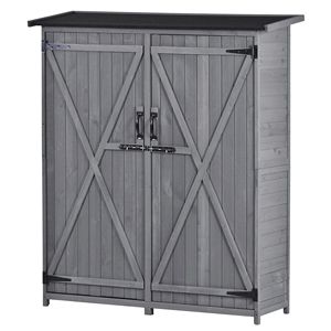Casetta da Giardino in Legno 1,6m x 1,4m con Tetto Impermeabile in Asfalto e Doppia Chiusura, Organizzatore Attrezzi - Product Image 6
