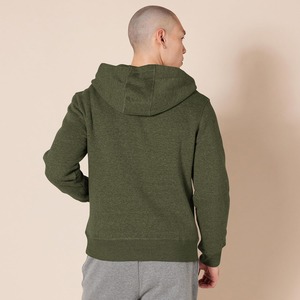Sudadera con Capucha y Cierre de Cremallera para Hombre, Color Verde Oliva, Corte Regular, Informal, de Punto, de Algodón, para Otoño, con Bolsillos - Product Image 2