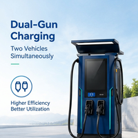 Chargeur rapide DC double pistolet 160kW 240kW avec écran publicitaire et affichage numérique GBT CCS2 IP55 extérieur